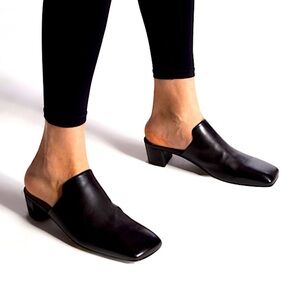 Marsell Block Heel Mules Shoes Size 6.5 Italian Leather Luxury Designer